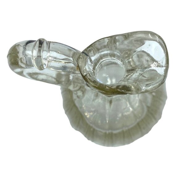 Vintage Clear Glass Ribbed Pitcher Or Cruet - Picture 6 of 8